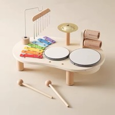 Baby Musik Tisch Spielzeug Holz Xylophon Montessori Musikinstrument Set