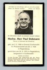 Sterbebild Pfarrer Dobmann