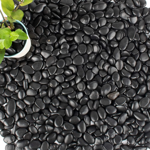 Schwarze polierte kieselsteine - schwarze,