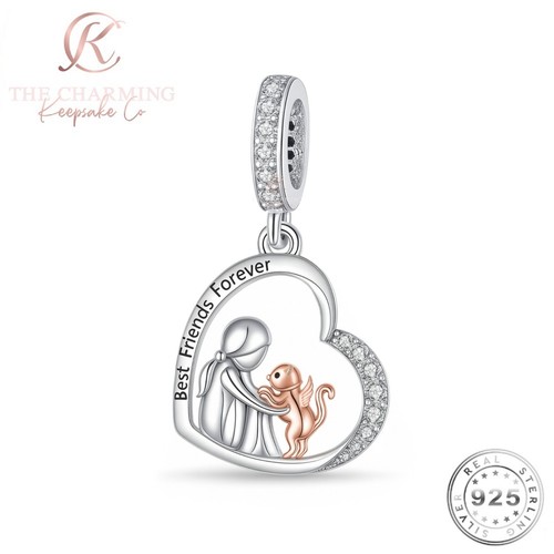 Katze memorial charm silber - katze,