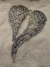 XXL Anhänger Engelsflügel filigran Engel Flügel silber Schmuck Kette 67x46 groß