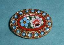 Murano  Millefiori  Mikromosaik Brosche Italien / Vintage -Top Zustand