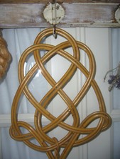 alter DDR Teppichklopfer alte Handarbeit NaturweideKorbgeflecht Vintage Landhaus