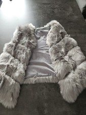 Pelz Weste Grau Xl