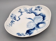Meissen Porzellan Schale, blaue Orchidee florale Unterglasur Handmalerei, modern