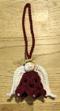 Schutzengelanhänger mit Beleuchtung+Strass, gehäkelt als Geschenk/Deko/Weihnacht