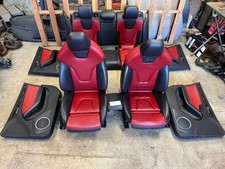 12 AUDI S4 A4 B8 OEM SCHWARZ ROT LEDER VORDERE HINTERE SITZE TÜRPANELE 08-16