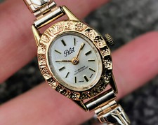 Vintage Pilot 17 Jewels Handaufzug Uhr, Walzvergoldet, Swiss Made