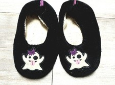Hausschuhe Gr. 28 29 Mädchen schwarz mit lustigem Geist Puschen Halloween Kostüm