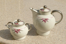 Art Deco Teekanne mit Zuckerdose aus Limoges, Topzustand