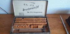 Alter Drucker-Buchstabensatz,Zahlen,versch.Schriftgrößen,Sonderz.,orig.Kasten