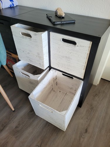 4er set holzbox vintage weiss - 4er,
