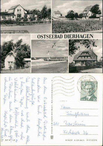 Ansichtskarte dierhagen ddr - dierhagen, mb