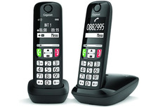 Gigaset E275 Duo – Zwei DECT-Telefone – schnurlos, schwarz, italienische Version