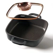 STONELINE Servierpfanne Eckig 20 cm, Eckige Pfanne Induktion mit Deckel