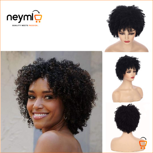 Echthaar perücke afro kinky - echthaar,