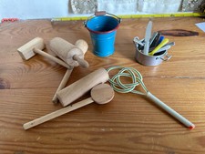 (RB)5025-4301, Eimer, Ausklopfer, Miniatur Besteck, Spielzeug, Deko