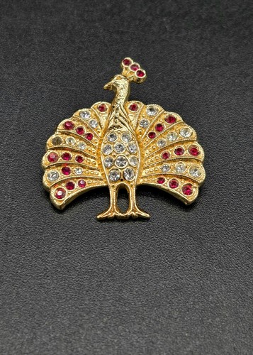 Vintage brosche pfau silber - brosche,