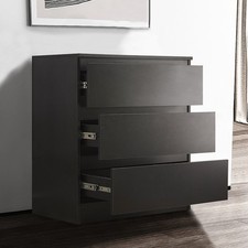 Schwarzer Nachttisch Schrank