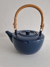Große Keramik Teekanne 1,3 Liter Blau