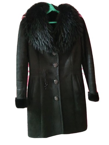 Mantel echtes leder und - und, pelz