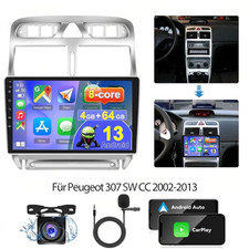 Android 13 Autoradio 4G+64G Carplay Für Peugeot 307 SW CC 2002-2013 GPS Navi BT