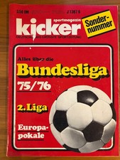 Fußball-Magazin: Kicker Bundesliga 75/76, Innenteil sehr gut erhalten