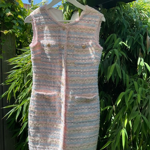 Sommer tweed kleid - tweed,