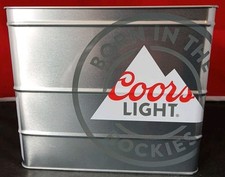 Coors Light Flaschenträger kleiner Bierkühler Metall Blechkiste Eiskübel