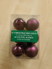 Weihnachtsbaumkugeln Rot Bordeauxrot 12 Stück 4cm Durchmesser 