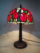 Atemberaubende Jugendstil Tischlampe mit Tiffany Stil Tulpe Blumenschirm 37 cm