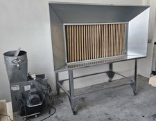 Spritzwand / Box  Farbnebelabsaugung , fahrbar  B 2,11m  H 1,12m / 1,98m  T 0,99