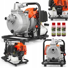 Benzin Wasserpumpe 5,2 PS Gartenpumpe 2-Takt Motorpumpe 1'' Teichpumpe Pumpe +Öl