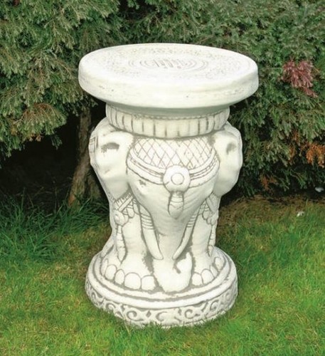 Steinfigur elefant sockel - steinfigur, elefant,