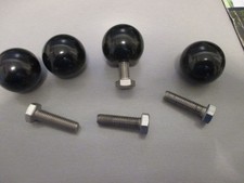 Schubladen- Griff;4 Stück; Kugelkopf; Kugelgriff; glatt; Ø 32mm; Schwarz;  (Y);