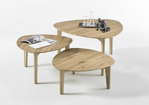 Massivholz couchtisch 3er set - 3er,