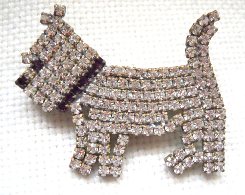 Strass brosche hund - hund,