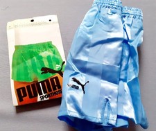 VINTAGE 80er 90s PUMA Glanz Nylon Fussball Shorts D9 Deadstock Shiny Glanzshorts