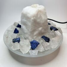 Zimmerbrunnen, Edelsteinbrunnen Leticia Bergkristall inkl. Pumpe und Beleuchtung