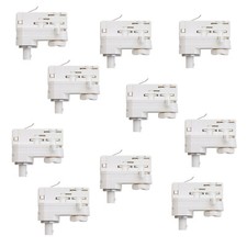 10 Stück !!!  3 Phasen Adapter Universal weiss  für Stromschienen 