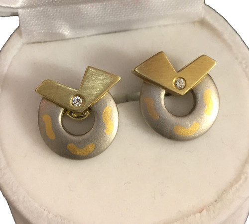 Kreis ohrstecker mit diamant - kreis,
