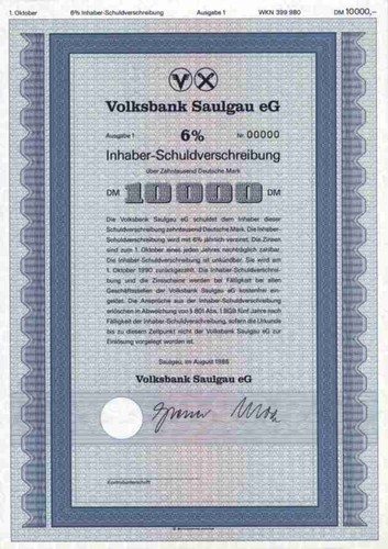 Volksbank saulgau 1985 - saulgau,