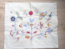 Wunderschöne Ikea Kissenhülle Alfhild Fägel bestickt Blumen Vögel 