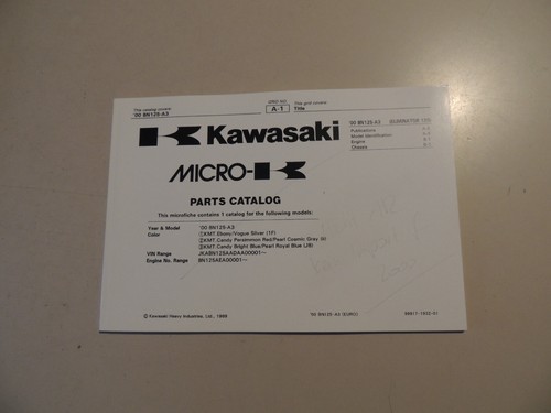 Parts catalog kawasaki 125 - catalog,