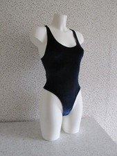blau Samt String Body Ringerrücken Gr. S American Apparel