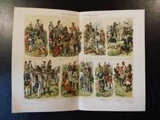 10x Litho antik 1890 Militär