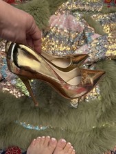 Gold Pumps High Heels Spitz 38