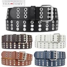 LOCH-ÖSEN GÜRTEL AUS KUNSTLEDER MIT ÖSEN PUNKGÜRTEL NIETENGÜRTEL DAMEN HERREN 07