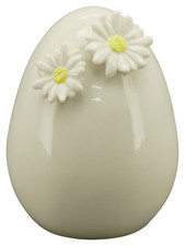 Ei mit Blüte Keramik creme
