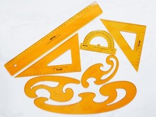 ROTRING BURMESTER 3 TEIL. | DREIECKE | LINEAL | WINKELMESSER ZUR AUSWAHL !!